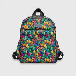 Детский рюкзак Разноцветные листья рисунок паттерн, цвет: 3D-принт
