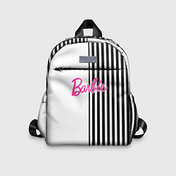 Детский рюкзак Барби - белый и черные полосы, цвет: 3D-принт