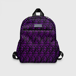 Детский рюкзак Фиолетовые ромбы на чёрном фоне