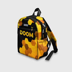 Детский рюкзак Doom - gold gradient: символ сверху, цвет: 3D-принт — фото 2