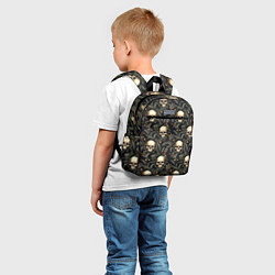 Детский рюкзак Череп, шишки и хвойные ветки, цвет: 3D-принт — фото 2