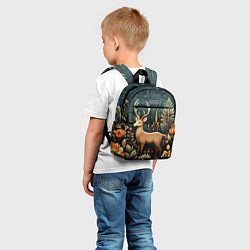 Детский рюкзак Лесной олень в стиле фолк-арт, цвет: 3D-принт — фото 2