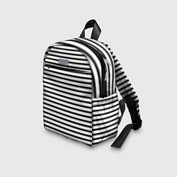 Детский рюкзак Белый в чёрную полоску, цвет: 3D-принт — фото 2