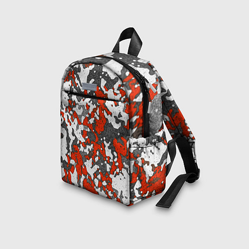 Детский рюкзак Абстракция серо-красная / 3D-принт – фото 3