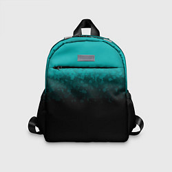 Детский рюкзак Градиент бирюзово-чёрный, цвет: 3D-принт