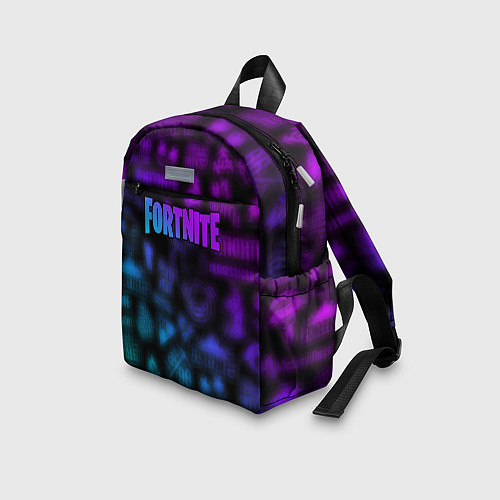 Детский рюкзак Неоновые логотипы Fortnite / 3D-принт – фото 3
