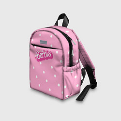 Детский рюкзак Барби - белый горошек на розовом, цвет: 3D-принт — фото 2
