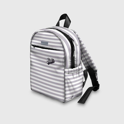 Детский рюкзак Кен - серые и белые полосы / 3D-принт – фото 3