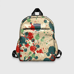 Детский рюкзак Яркие пятна на бежевом фоне, цвет: 3D-принт
