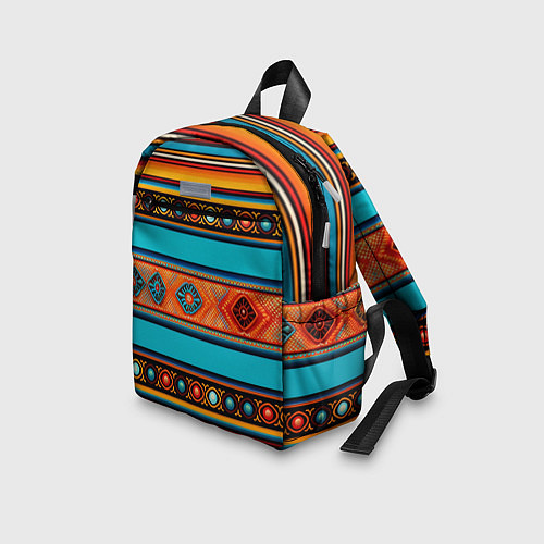 Детский рюкзак Этнический принт в горизонтальную полоску / 3D-принт – фото 3