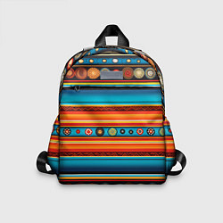 Детский рюкзак Этнический узор в горизонтальную полоску, цвет: 3D-принт
