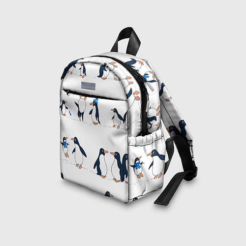 Детский рюкзак Семейство пингвинов на прогулке / 3D-принт – фото 3