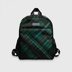 Детский рюкзак Тёмно-зелёная шотландская клетка, цвет: 3D-принт