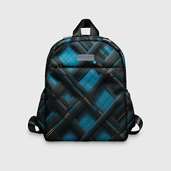 Детский рюкзак Тёмно-синяя диагональная клетка, цвет: 3D-принт