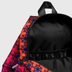 Детский рюкзак Паттерн стилизованные цветы оранж-фиолетовый, цвет: 3D-принт — фото 2
