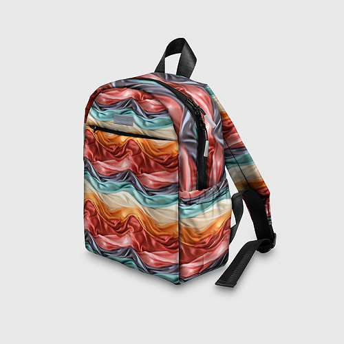 Детский рюкзак Разноцветные полосы текстура ткани / 3D-принт – фото 3