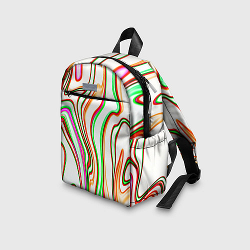 Детский рюкзак Разноцветные волнистые линии абстракция / 3D-принт – фото 3