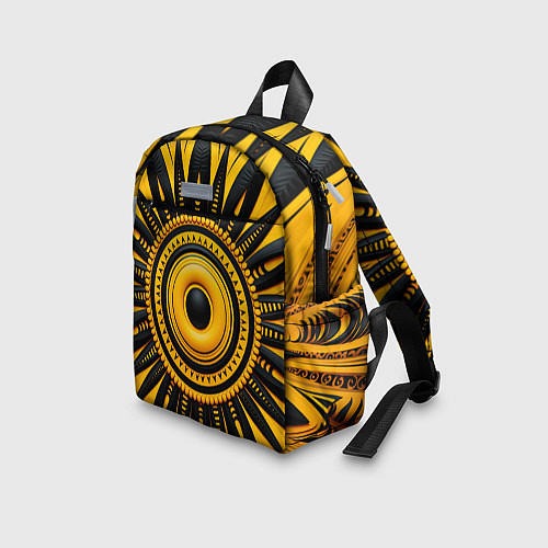 Детский рюкзак Желто-черный узор в африканском стиле / 3D-принт – фото 3