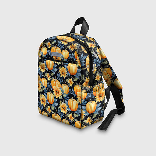 Детский рюкзак Паттерн тыквы и цветы / 3D-принт – фото 3