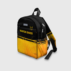 Детский рюкзак Watch Dogs - gold gradient посередине, цвет: 3D-принт — фото 2