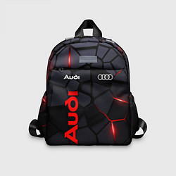 Детский рюкзак Audi черные плиты с эффектом свечения, цвет: 3D-принт