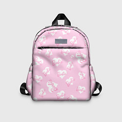 Детский рюкзак Барби: белые сердца на розовом паттерн, цвет: 3D-принт