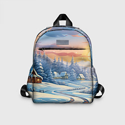 Детский рюкзак Новогодний пейзаж зимний, цвет: 3D-принт