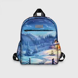 Детский рюкзак Новогодний пейзаж и горы, цвет: 3D-принт