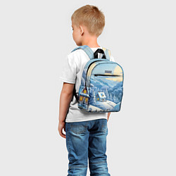 Детский рюкзак Зима в деревне, цвет: 3D-принт — фото 2