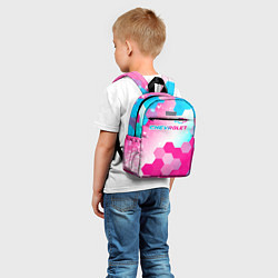 Детский рюкзак Chevrolet neon gradient style посередине, цвет: 3D-принт — фото 2
