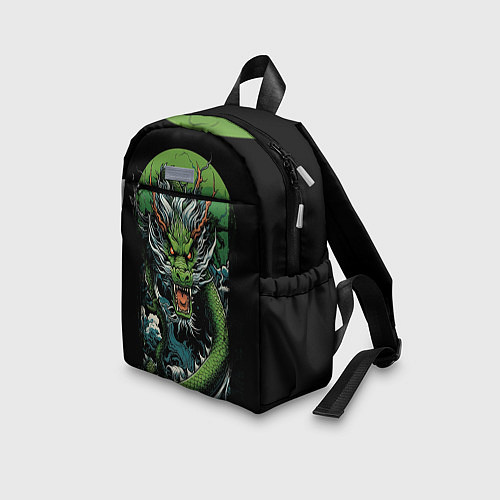 Детский рюкзак Зеленый дракон символ 2024 / 3D-принт – фото 3
