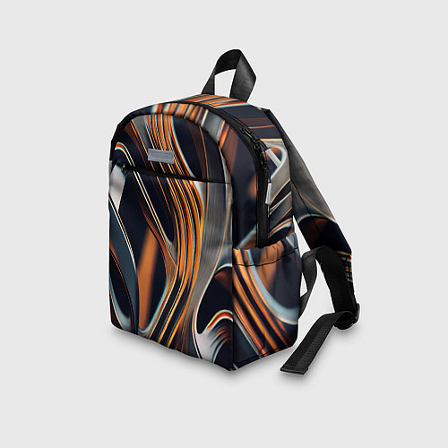 Детский рюкзак Слияние красок оранжевого и чёрного абстракция / 3D-принт – фото 3