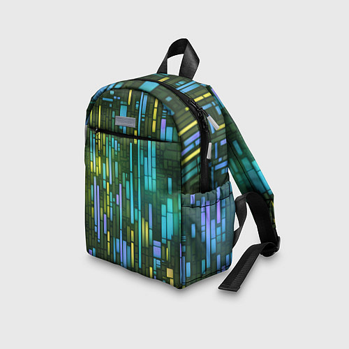 Детский рюкзак Неоновые полосы синие / 3D-принт – фото 3