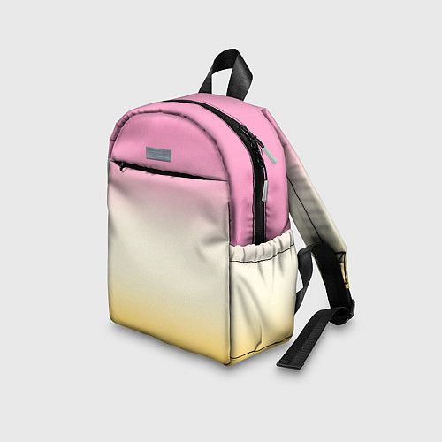 Детский рюкзак Розовый бежевый желтый градиент / 3D-принт – фото 3