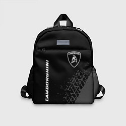 Детский рюкзак Lamborghini speed на темном фоне со следами шин ве, цвет: 3D-принт