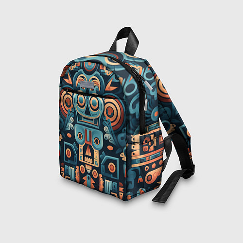 Детский рюкзак Симметричный абстрактный паттерн в ацтекском стиле / 3D-принт – фото 3