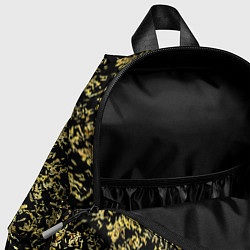 Детский рюкзак Чёрный с золотыми перьями, цвет: 3D-принт — фото 2
