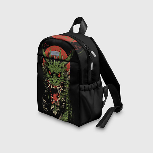 Детский рюкзак Зеленый дракон с открытой пастью / 3D-принт – фото 3