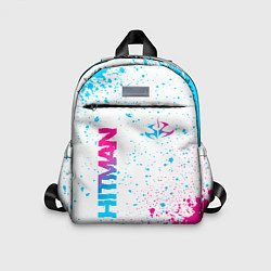 Детский рюкзак Hitman neon gradient style вертикально, цвет: 3D-принт