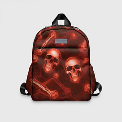 Детский рюкзак Красные черепа и кости, цвет: 3D-принт