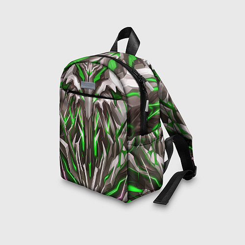 Детский рюкзак Зелёная киберпанк броня / 3D-принт – фото 3