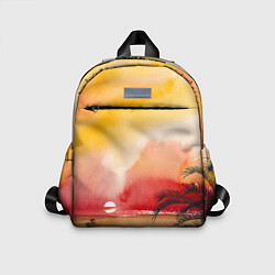 Детский рюкзак Тропический закат акварель