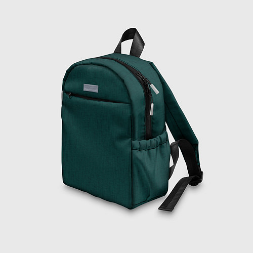 Детский рюкзак Тёмно-зелёный однотонный текстура / 3D-принт – фото 3