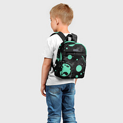 Детский рюкзак Чёрно-мятный космос от нейросети, цвет: 3D-принт — фото 2