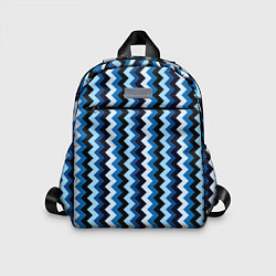 Детский рюкзак Ломаные полосы синий, цвет: 3D-принт