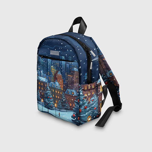 Детский рюкзак Новогодний снежный городок / 3D-принт – фото 3