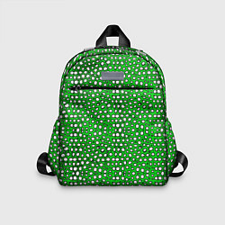 Детский рюкзак Белые пузырьки на зелёном фоне, цвет: 3D-принт