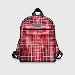 Детский рюкзак Красные неоновые полосы киберпанк, цвет: 3D-принт