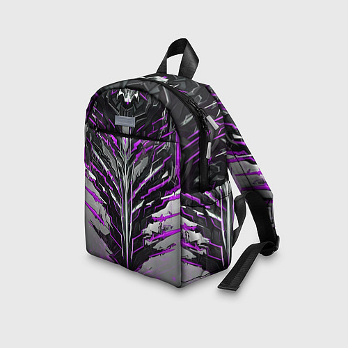 Детский рюкзак Киберпанк доспех фиолетовый / 3D-принт – фото 3