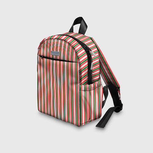 Детский рюкзак Полоса красная зеленая / 3D-принт – фото 3